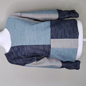 Jigsaw Sweatshirt Top Blue Colorblock Lined Long Sleeve Sz Small